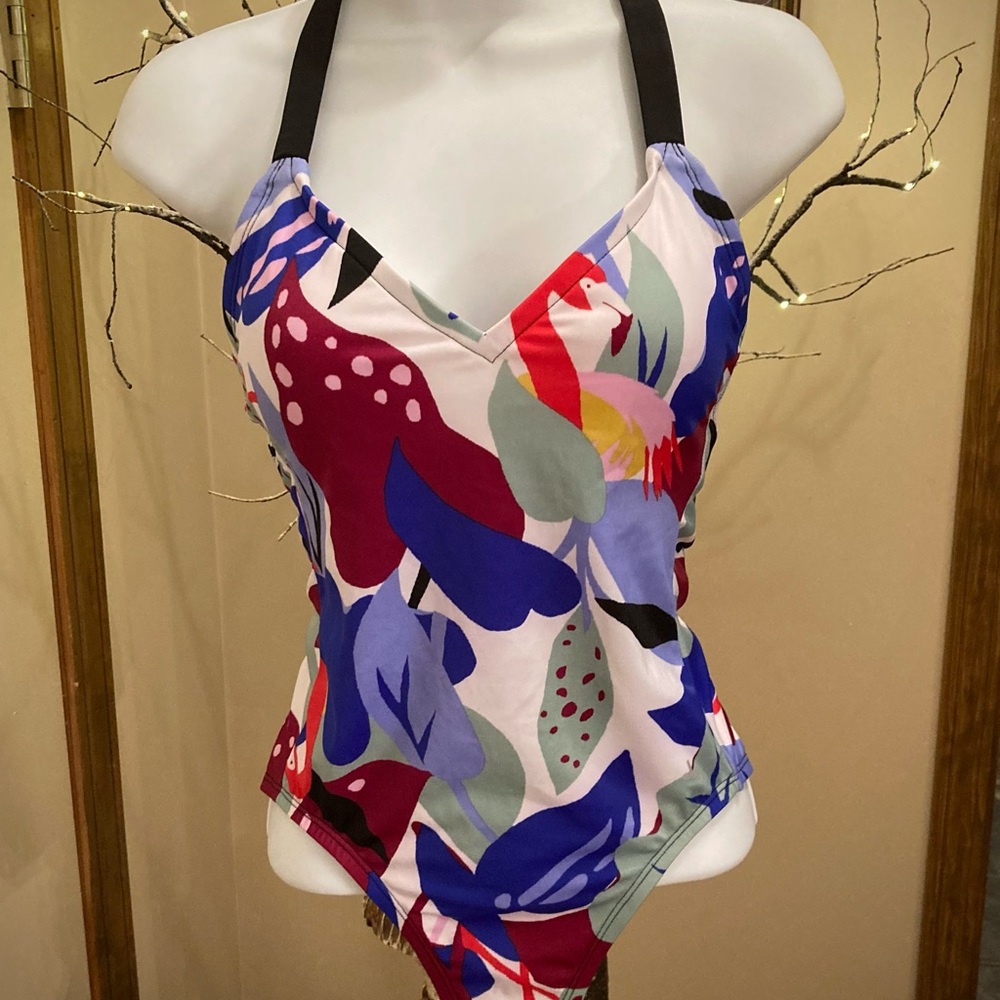 Colorful Floral Swimsuit. XS
